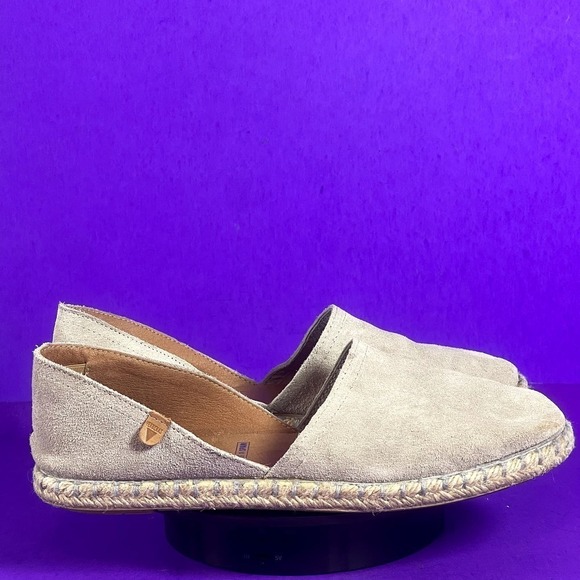 Verbenas Gray Leather Carmen Slip-On Espadrilles Women's Shoe Size 8 - Picture 1 of 9